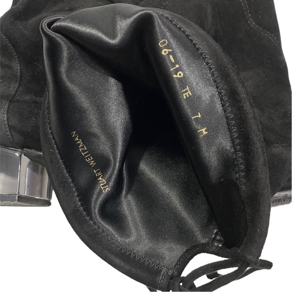 Stuart Weitzman Charolet Lucite Suede Over The Knee OTK Thigh High Boots 7 - Picture 8 of 9